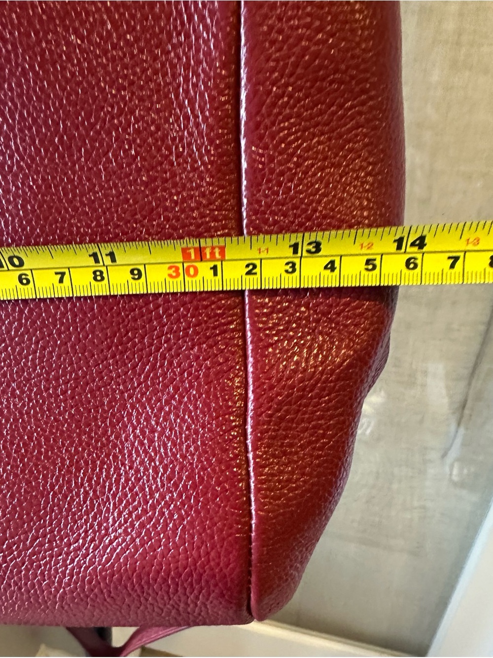 SALE!! NWOT! Genuine Leather Onna Ehrlich handbag in deep red - Picture 9 of 13